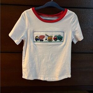 Kids Mud Pie White and Red Construction Theme T-Shirt